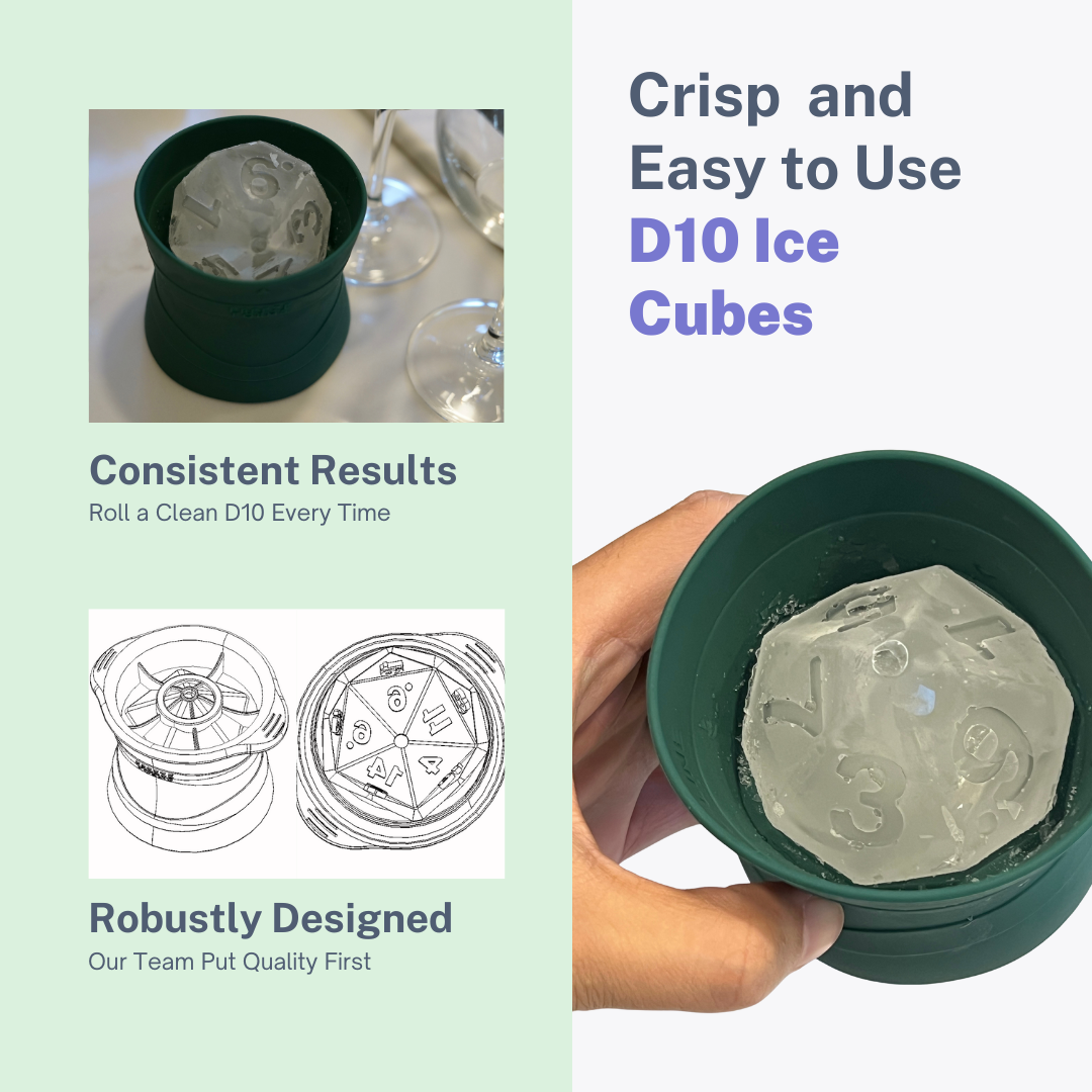 D10 Dice Jumbo Ice Mold