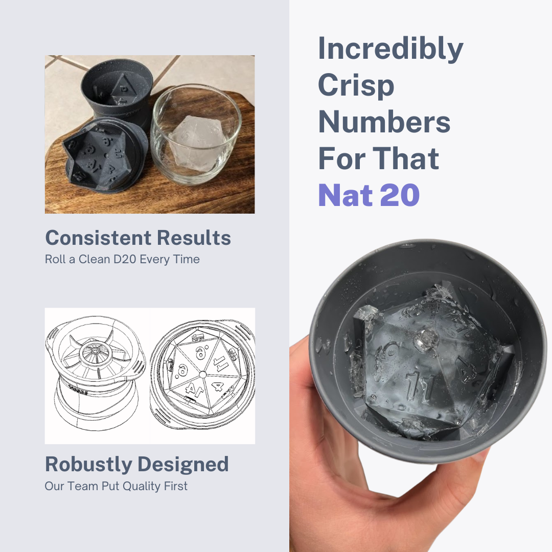 D20 Dice Jumbo Ice Mold - FreezeForms