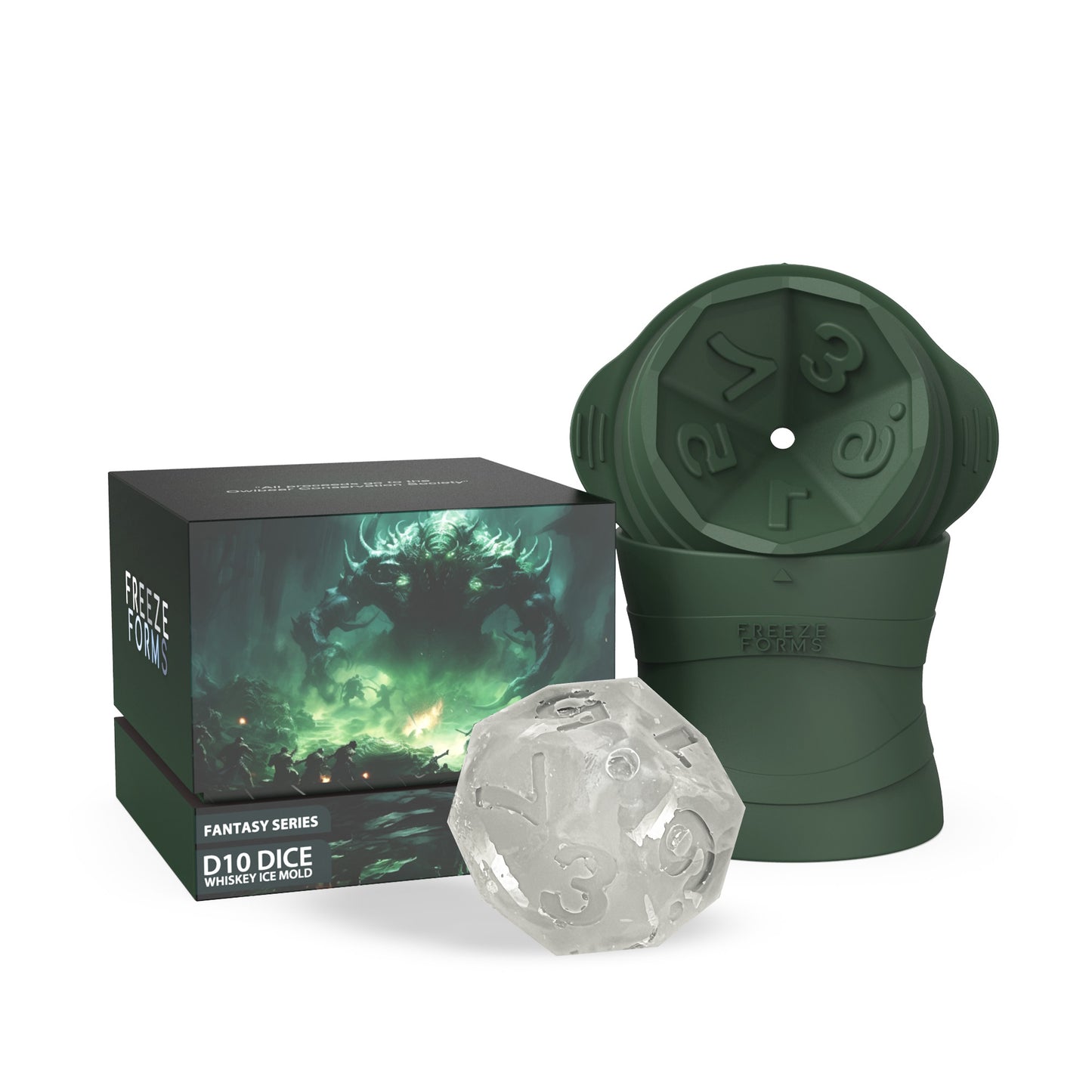 D10 Dice Jumbo Ice Mold