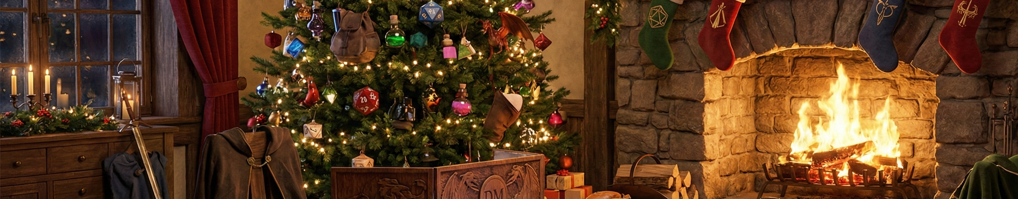Cozy living room with Christmas tree, stockings, and fireplace.