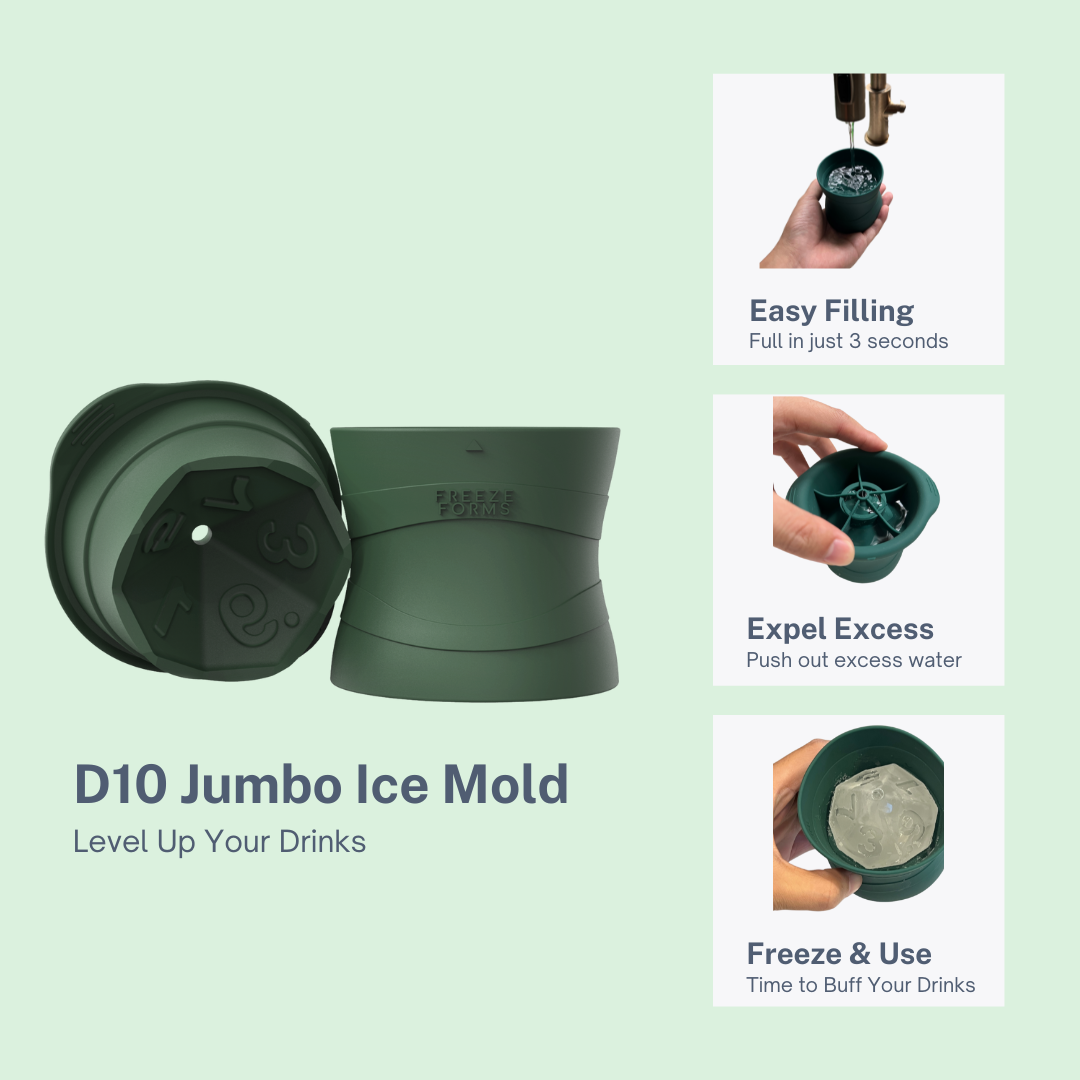 D10 Dice Jumbo Ice Mold – FreezeForms